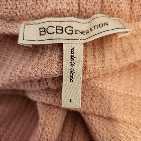 BCBGeneration Waffle Knitt Pink Jogger Leisure Pants - Picture 7 of 7